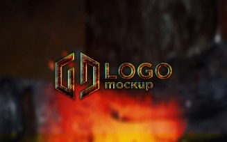 Hot Iron Logo Mockup Template 01