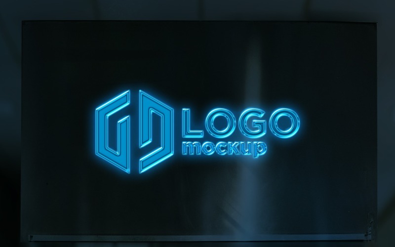 LED Sign Logo Mockup Template 01 Product Mockup