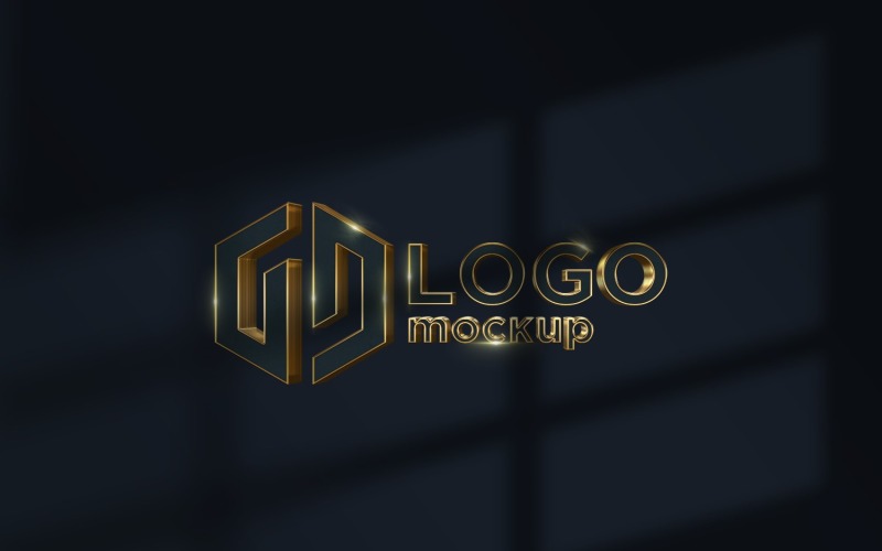 Luxury Gold Logo Mockup Template Product Mockup