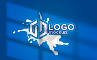 Milk Logo Mockup Template