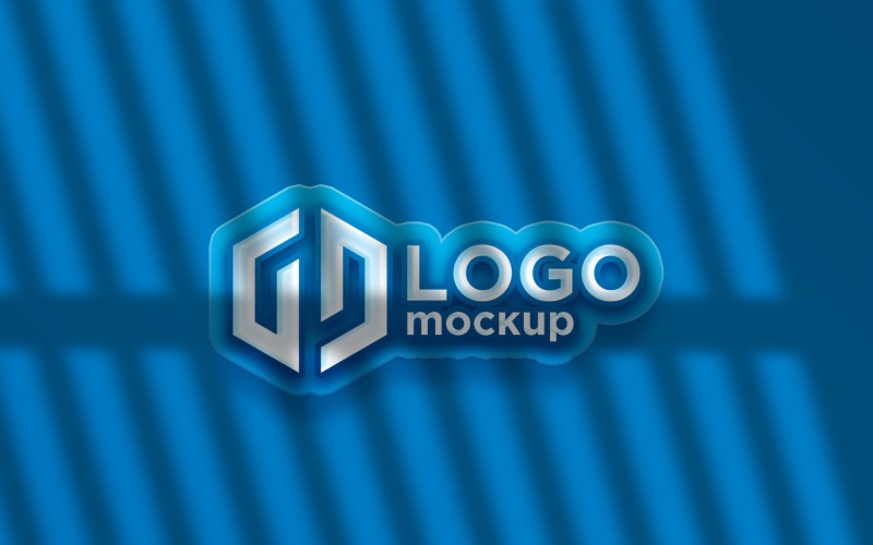 Modren Blue Logo Mockup Template Product Mockup