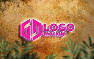 Neon Logo Mockup Template 01
