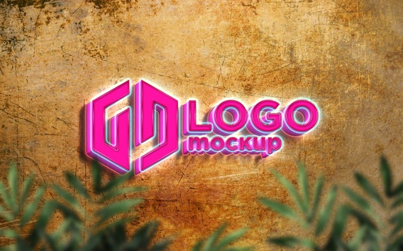 Neon Logo Mockup Template 01 Product Mockup