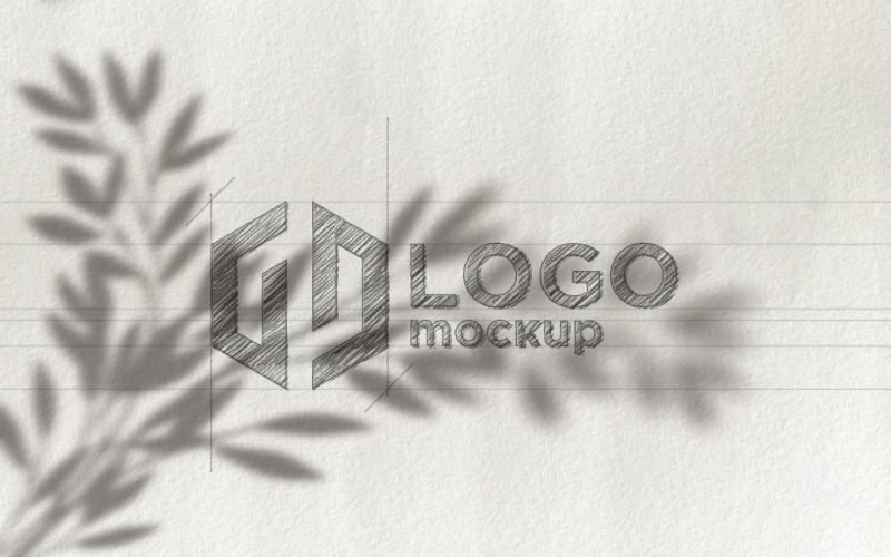 Pencil Sketch Logo Mockup Template Product Mockup