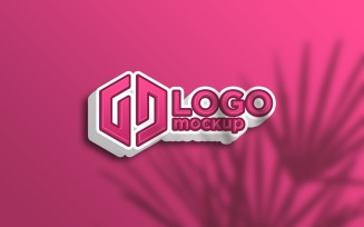 Pink 3D Logo Mockup Template