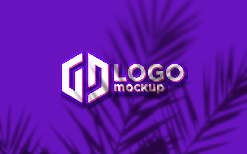 Puple and Pink Logo Mockup Template Product Mockup