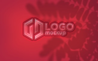 Red Embossed Logo Mockup Template