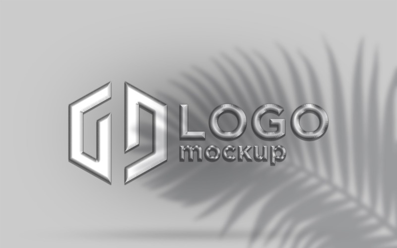Silver Logo Mockup Template. Product Mockup