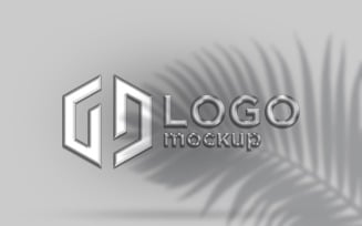 Silver Logo Mockup Template.