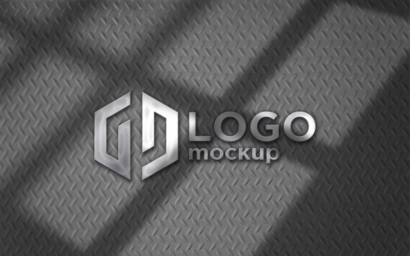 Steel Logo Mockup Template . Product Mockup