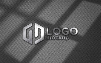 Steel Logo Mockup Template .