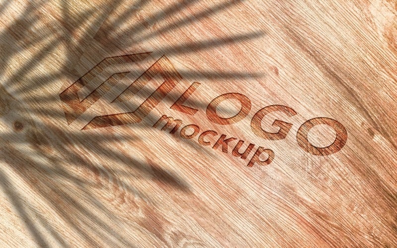 Wooden Engrave Logo Mockup Template Product Mockup