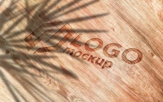 Wooden Engrave Logo Mockup Template