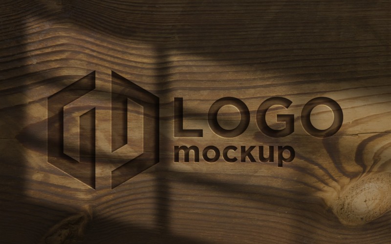 Wooden Engraved Logo Mockup Template Product Mockup