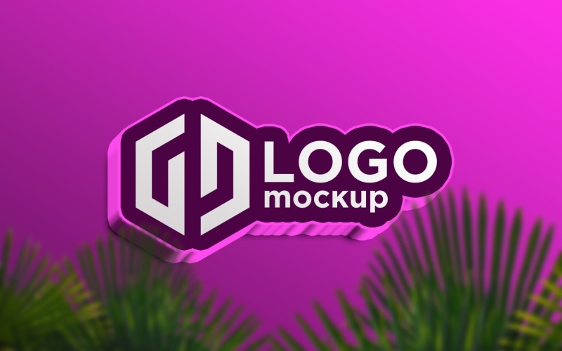 Bold Pink Logo Mockup Template 05 Product Mockup