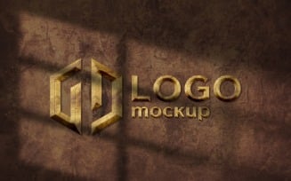 Brass Logo Mockup Template 01