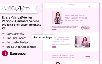 Eliana Women Virtual Assistance WordPress Elementor Template Kit