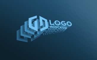 Falling Paper Logo Mockup Template