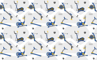 Fitness Vector Seamless Pattern