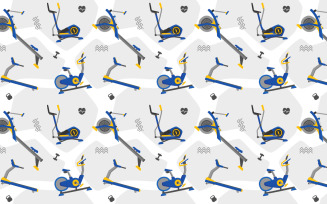 Fitness Vector Seamless Pattern