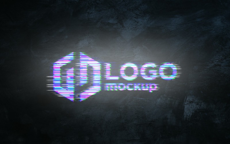 Glitch Logo Mockup Template 02 Product Mockup