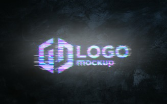 Glitch Logo Mockup Template 02