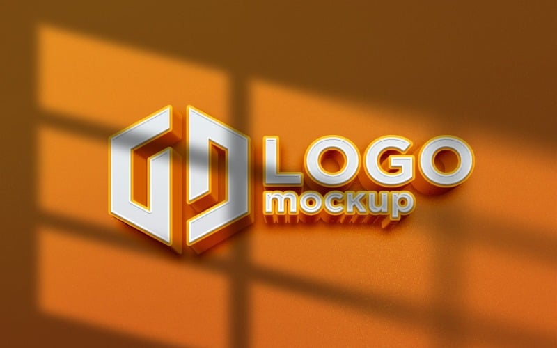 3D Extrude Logo Mockup Template 01 Product Mockup