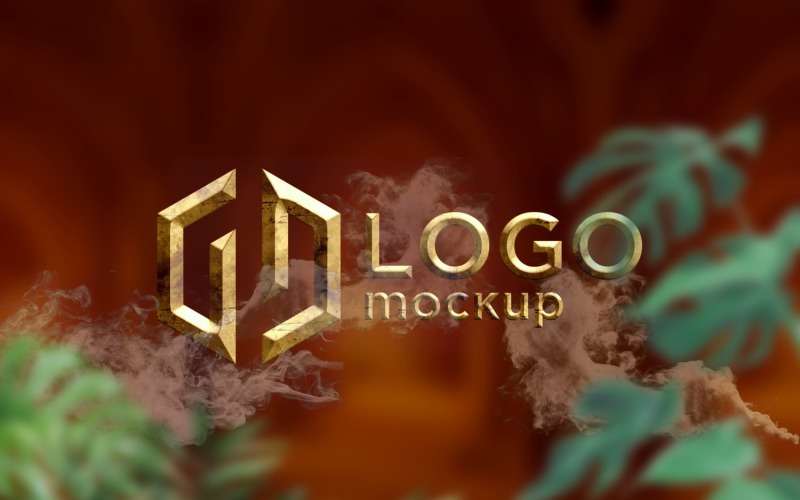 Old Golden Logo Mockup Template Product Mockup