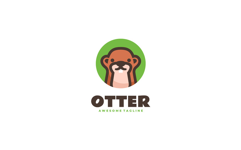 Otter Simple Mascot Logo 1 Logo Template