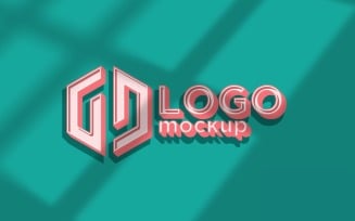 Pink Retro Logo Mockup Template