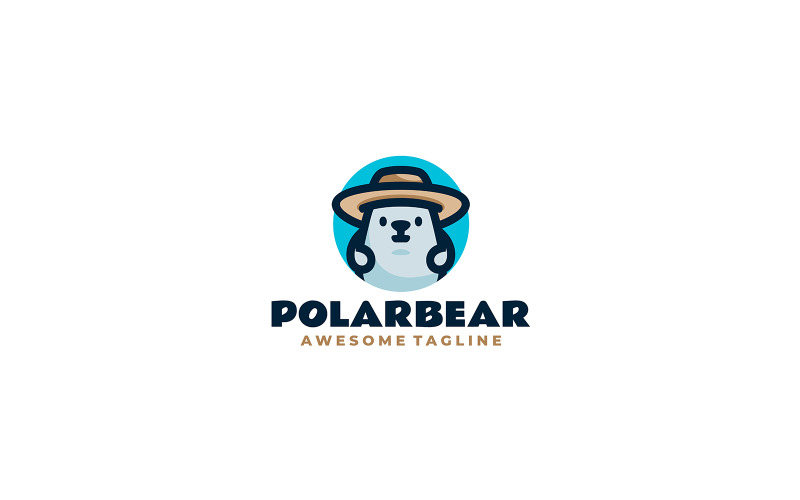 Polar Bear Mascot Cartoon Logo Design Logo Template
