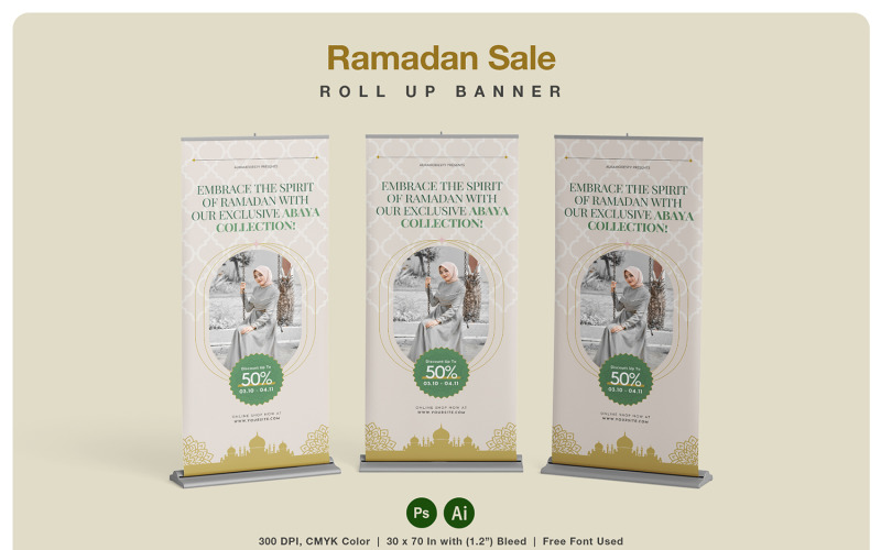 Ramadan Sale Roll Up Banner Corporate Identity
