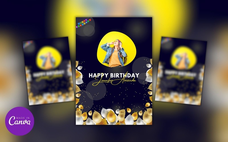 Birthday A4 Flyer Design Template Social Media
