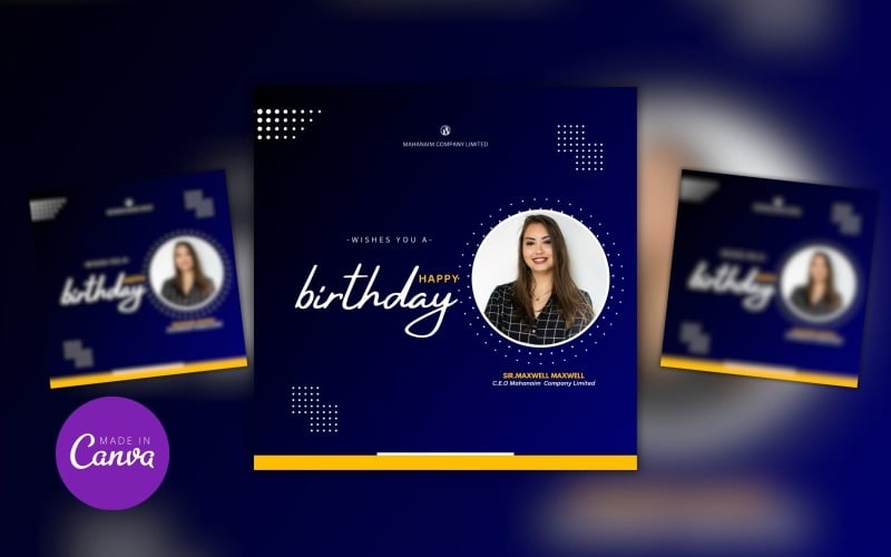 Birthday Design Card Template Social Media