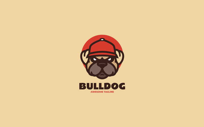 Bulldog Mascot Cartoon Logo 2 Logo Template