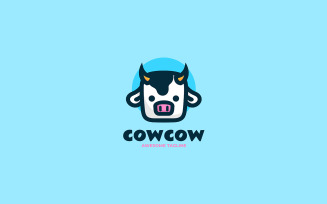 Cow Simple Mascot Logo Design 1