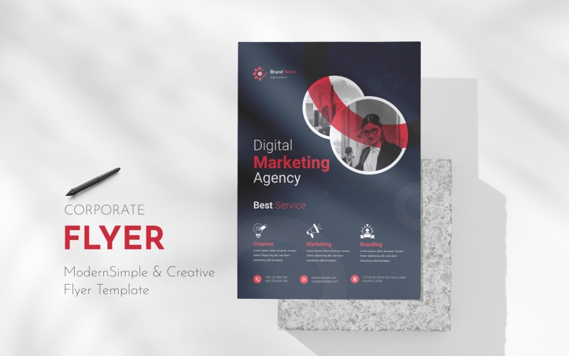 Digital Marketin Agency Flyer Template - v1 Corporate Identity