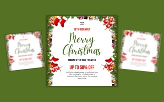 Merry Christmas Offer Sale Design Template