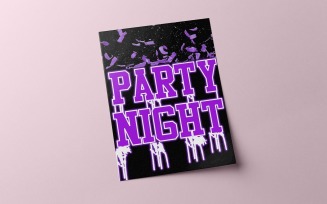 Party Night Poster Illustration Template