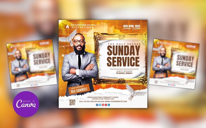 Sunday Service Church Design Template Social Media