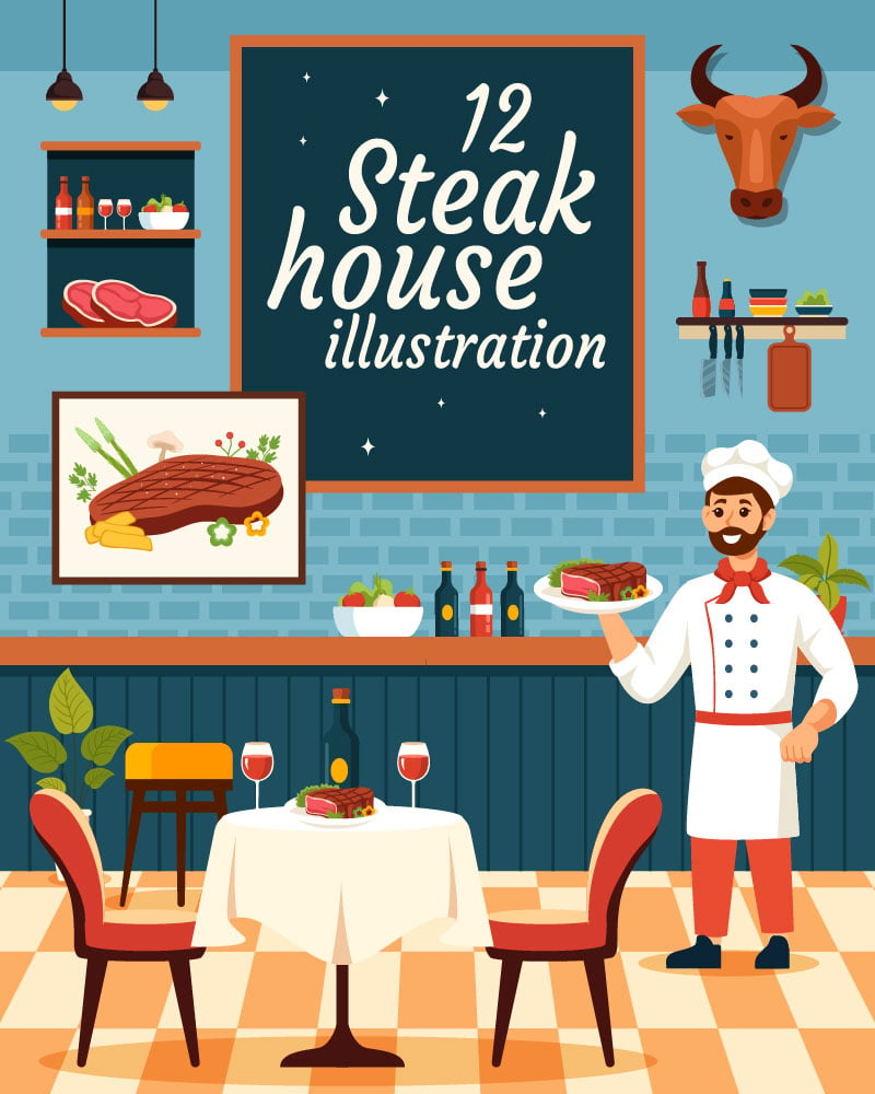 Kit Graphique #401759 Steak Maison Divers Modles Web - Logo template Preview