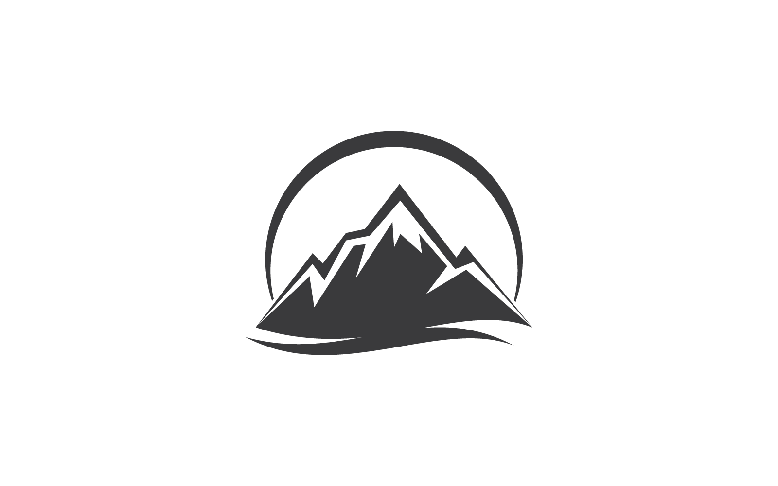 Berg logo platte ontwerp vector pictogrammalplaatje