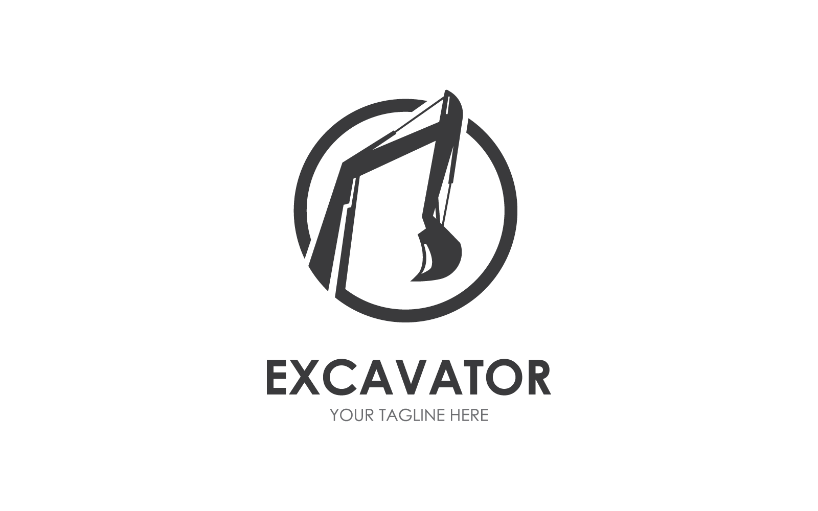 Excavator illustration logo vector template