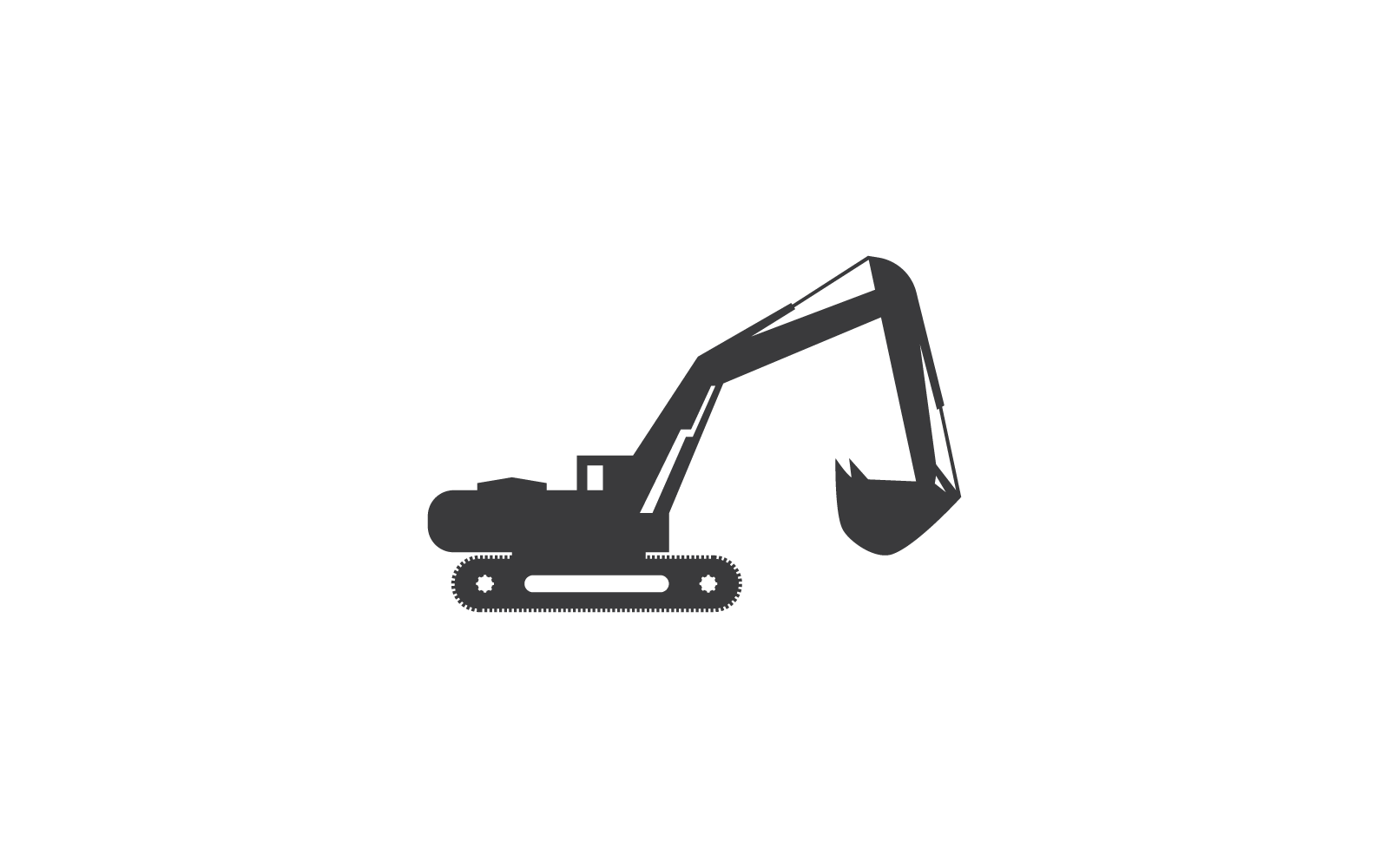 Excavator logo illustration vector flat design template
