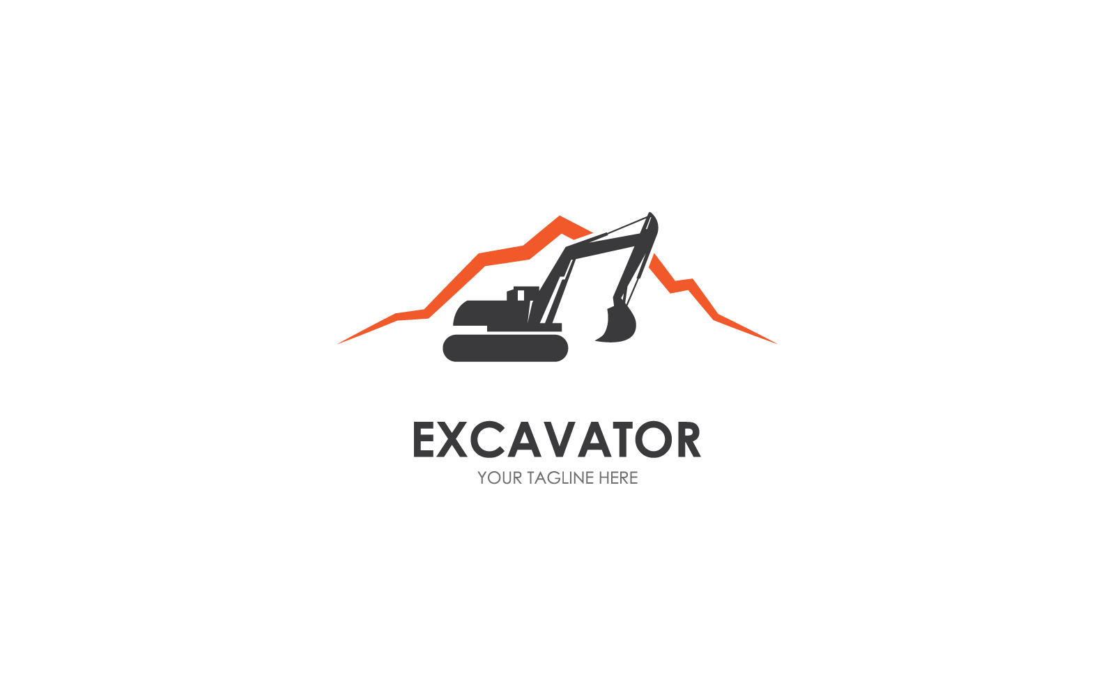 Excavator logo illustration vector flat design