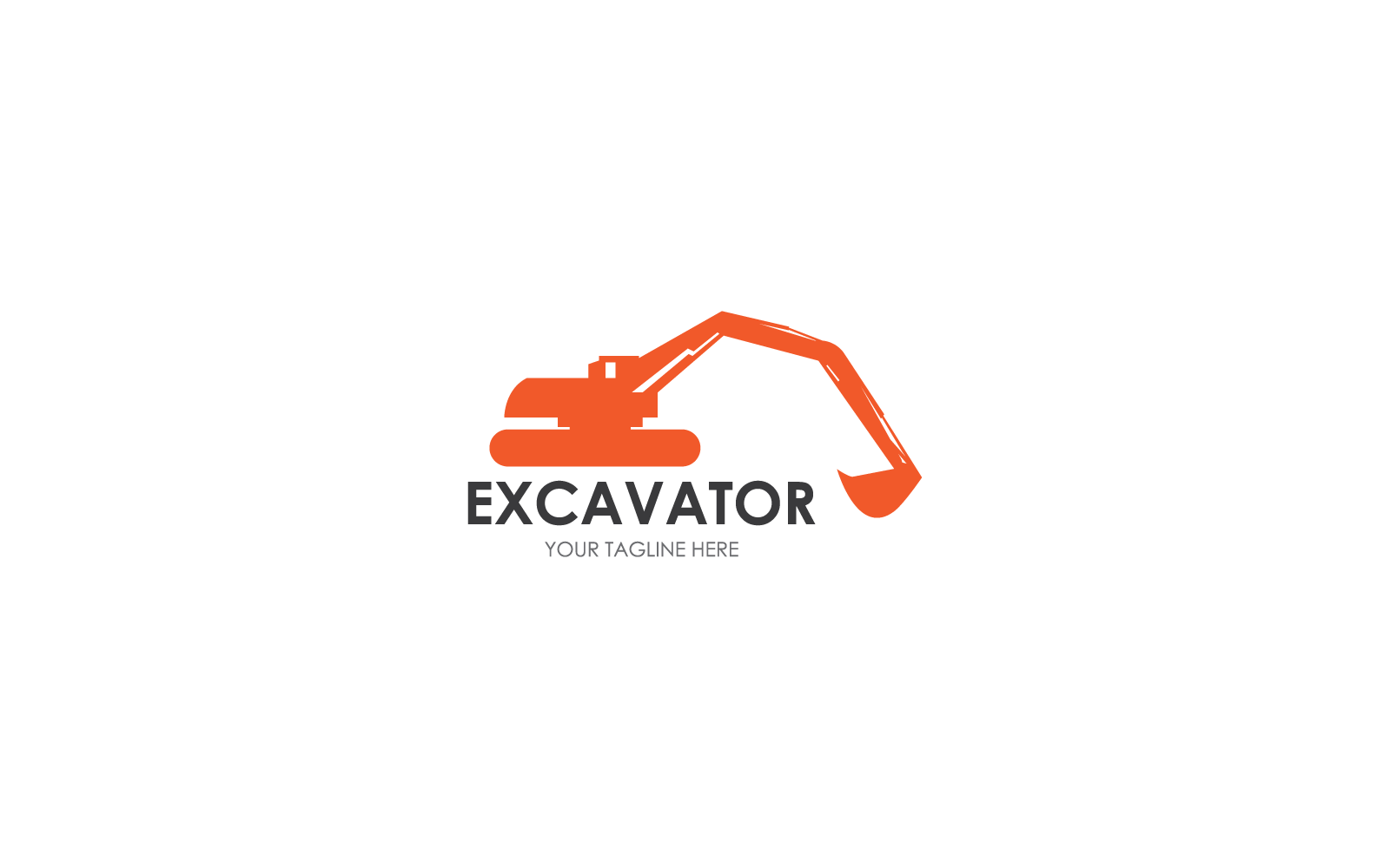 Excavator logo vector flat design template