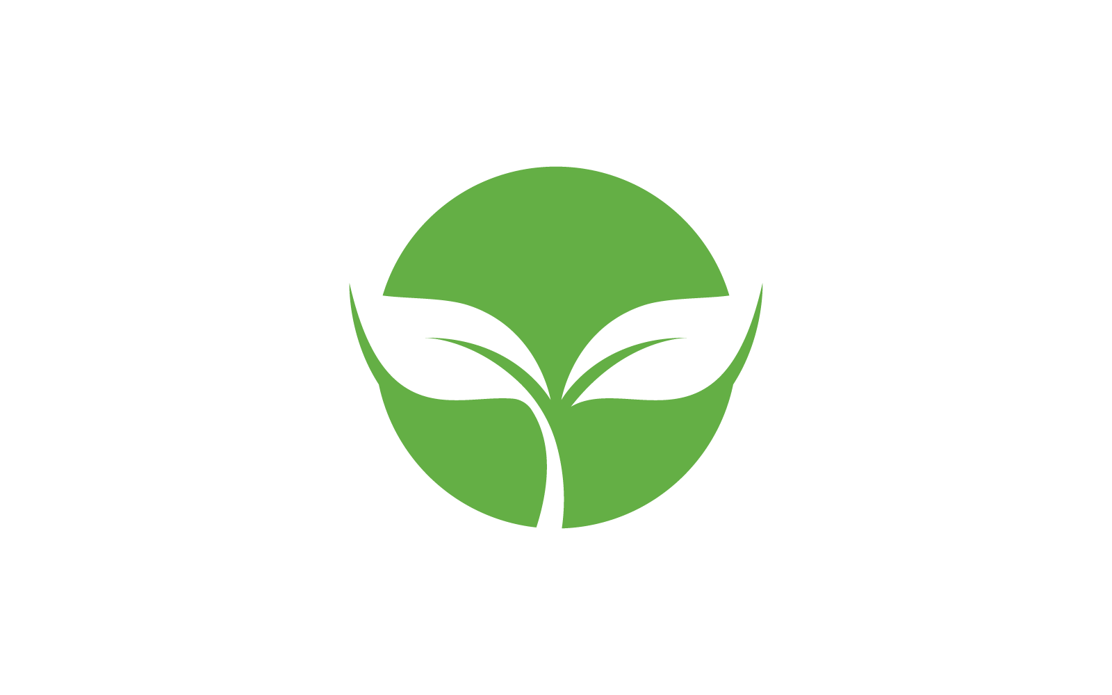 Green leaf logo vector nature flat design