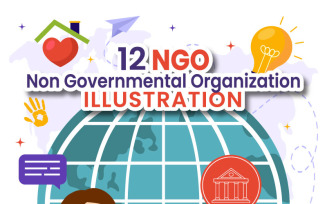 12 NGO or Non Governmental Organization Illustration