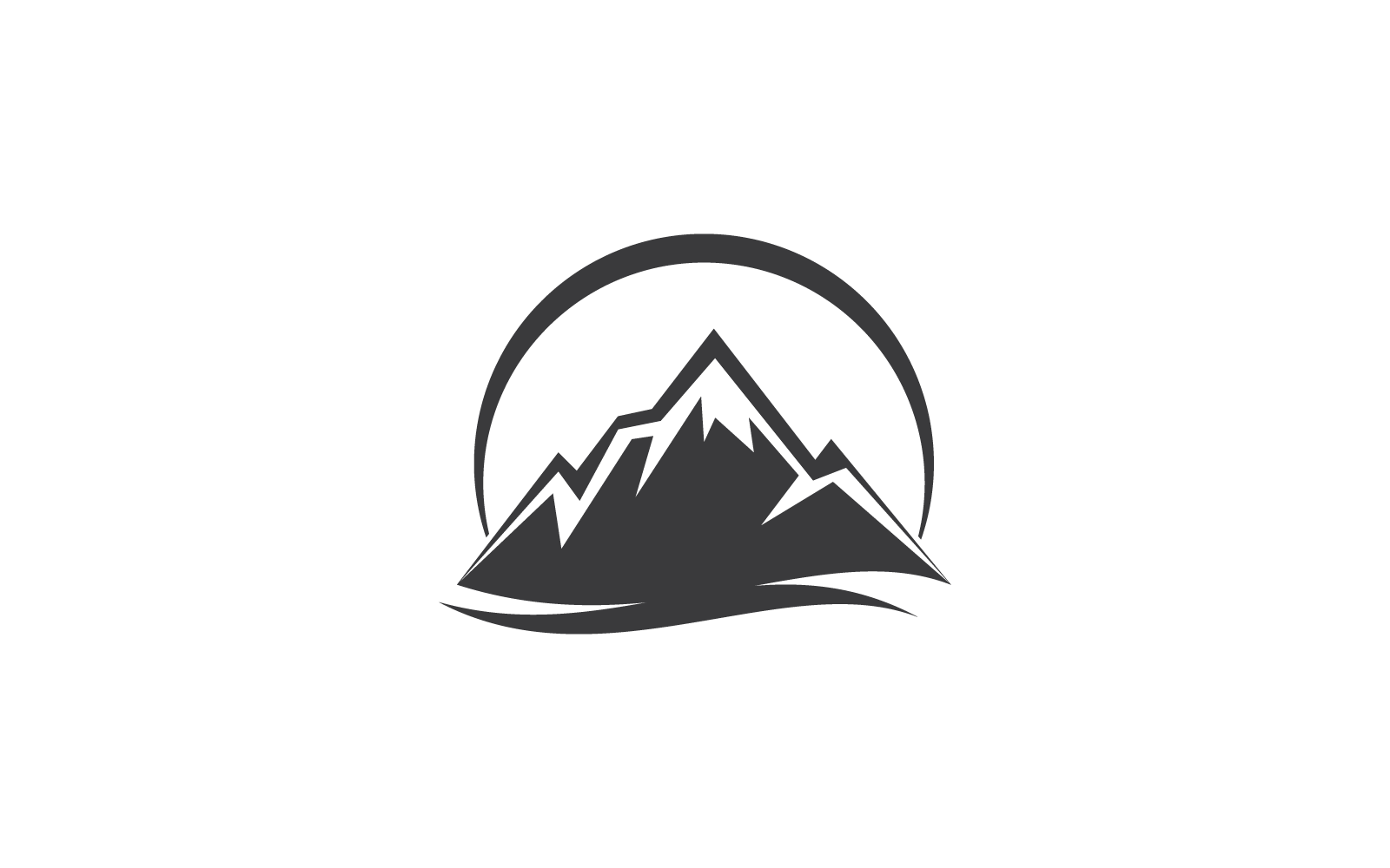 Mountain logo flat design icon vector template