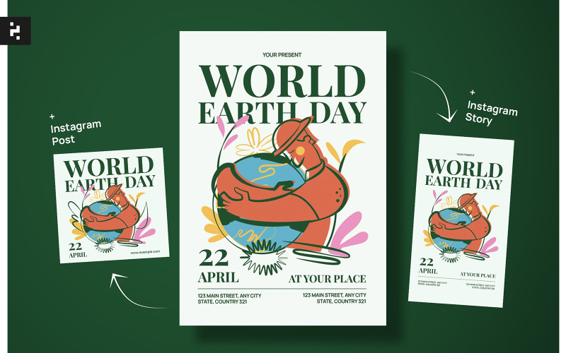 White Earth Day Flyer Template Corporate Identity